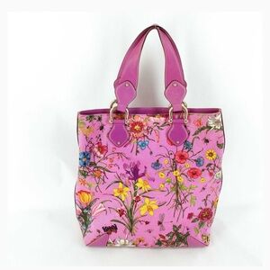 GUCCI Rare Vintage Flora Lesa Pink Tote Bag